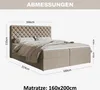MOTIVENA Nero Chesterfield Boxspringbett 160x200 Beige Samt Produktbild-Vorschau 7