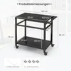 Wózek do grilla COSTWAY z 2 półkami, 4 kółkami, haczykami, Podgląd zdjęcia produktu 3