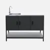sweeek - Outdoor-Küche 3 Elemente Edelstahl - Schwarz Produktbild-Vorschau 3