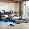 CDGlobal łóżko metalowe podwójne 140x200cm z USB, łóżko Podgląd zdjęcia produktu 6