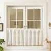 Rideau à panneaux avec pompons, style bohème, voile blanc, Voir les images du produit 10