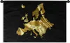 MuchoWow® Wandteppich Wandbehang Karte von Europa - Gold Produktbild-Vorschau 1