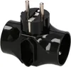 A black electrical adapter with three outlets. Náhled obrázku produktu