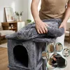 Árbol para gatos Relaxdays, con 2 escondites y juguetes, Vista previa de la imagen del producto 6