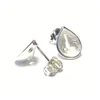 Ohrring 925 Silber eismatt leicht Form tropfen Ohrstecker Produktbild-Vorschau 4