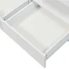 An open white drawer with visible drawer slides, taken from a slightly angled overhead perspective. Voir les images du produit