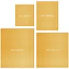 Four different sizes of yellow blankets are displayed with their dimensions labeled. Voir les images du produit