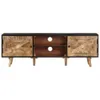 vidaXL Armoire TV 140x30x46 cm Bois de manguier brut et Voir les images du produit 1