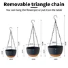pack de 3 pots de fleurs suspendus avec plateau amovible, Voir les images du produit 2
