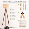 Stehlampe wohnzimmer Leselampe Stehleuchte Stativ aus Holz, Produktbild-Vorschau 6