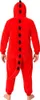 Onesie Kigurumi Pigiama Rosso Dinosauro Travestimento Anteprima dell’immagine prodotto 3