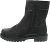 A side view of a black leather boot. Voir les images du produit