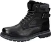 A black leather boot with laces and a buckle. Anteprima dell’immagine prodotto