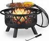 Relaxdays Feuerschale mit Grillrost, Funkenschutz & Produktbild-Vorschau 1