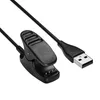A black USB charging cable with a clip-on connector for a smartwatch. Náhled obrázku produktu