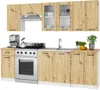 Horní prosklená skříňka 80 cm VERMINA - bílá / dub artisan Náhled obrázku produktu 4
