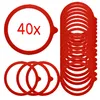 A stack of red rubber sealing rings for jars, with a label indicating '40x'. Anteprima dell’immagine prodotto