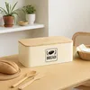 Relaxdays Brotkasten, Bambusdeckel, Metall, HxBxT: 13,5 x Produktbild-Vorschau 2