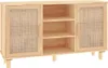 Kredens, brązowa, 105x30x60 cm, lita sosna i naturalny Podgląd zdjęcia produktu 1