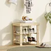 Schuhbank aus Bambus mit 2 Ablagen, 50 x 28 x 45 cm, Natur Produktbild-Vorschau 2
