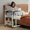 Rolltisch für Bett, Sofa, Rolltisch mit 2 Regalen, Mobiler Produktbild-Vorschau 9