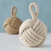 Türstopper Zuber Jute Textil H/Ø 23/15 cm creme braun natur Produktbild-Vorschau 2