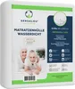 A product image for a mattress protector, featuring a couple and product details. Náhľad obrázku produktu