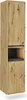 A tall, narrow cabinet with a wood grain finish and a gray open shelf section. Podgląd zdjęcia produktu