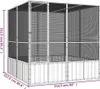 vidaXL Cage à oiseaux Gris 213,5x217,5x211,5 cm Acier Voir les images du produit 7