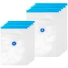 A stack of vacuum seal bags with blue closures. Voir les images du produit