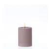 LED Stumpenkerze MIA - Kunststoff - realistische 3D Flamme - H: 10cm - outdoor - pastell lila Produktbild-Vorschau