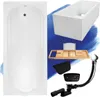 Badewanne Rechteck 190x80 mit Ablaufgarnitur und Füßen Produktbild-Vorschau 1