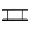 A black metal stand with two vertical supports and a horizontal bar. Voir les images du produit