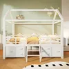 Hochbett 90 x 200 cm mit Hausdach, LED-Beleuchtung, Produktbild-Vorschau 3
