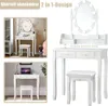 COSTWAY Coiffeuse avec 10 lampes LED, coiffeuse avec miroir Voir les images du produit 4