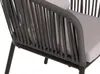 Close-up view of the back and armrest of a grey outdoor chair with rope detailing. Anteprima dell’immagine prodotto