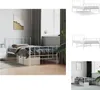 vidaXL Bettgestell mit Kopf- und Fußteil Metall Weiß 90x190 Produktbild-Vorschau 1