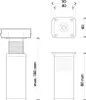 Technical drawings of furniture feet with dimensions. Produktbild-Vorschau
