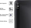 A close-up of a smartphone camera module with accompanying feature icons and text. Produktbild-Vorschau