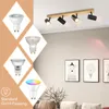 ZMH reflektor sufitowy 4 płomienie drewniana lampa sufitowa Podgląd zdjęcia produktu 4