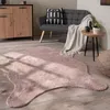 Teppich Wohnzimmer Kurzflor Modernes Kunstfell Fellform Produktbild-Vorschau 1
