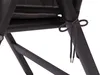 A close-up of a dark gray tie on a chair frame. Produktbild-Vorschau