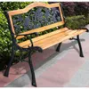 Panchina da giardino in legno con schienale e motivo a rose Anteprima dell’immagine prodotto 11