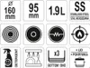 Yato YG-00060, 1,9 l, Rund, Satinierter Stahl, Edelstahl, Produktbild-Vorschau 3