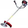 A gasoline-powered string trimmer with a metal cutting blade, shown against a white background. Produktbild-Vorschau