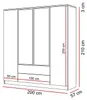 Kleiderschrank AURORA 4D2SZ KASCHMIR mit Schubladen mit Produktbild-Vorschau 7