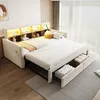 Letto imbottito allungabile Merax da 90/180×190 cm con LED Anteprima dell’immagine prodotto 1