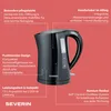 Severin WK 3498, 1,5 L, 2200 W, Čierna, Kov, Plast, Náhľad obrázku produktu 5