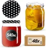 A collection of glass jars and a cardboard box, likely for food preservation or storage, presented on a white background. Voir les images du produit