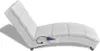 vidaXL Masážne lehátko Chaise Longue White Faux Leather Náhľad obrázku produktu 1
